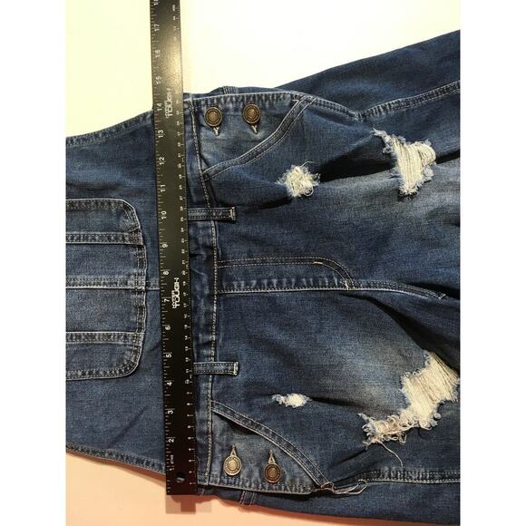 KanCan Denim Distressed Short Overalls Size M - Boho, Casual, Y2K - Picture 5 of 8